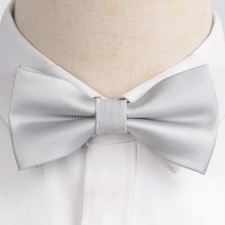 Men’s Classic Black Bow Tie – Formal Polyester Woven Pattern