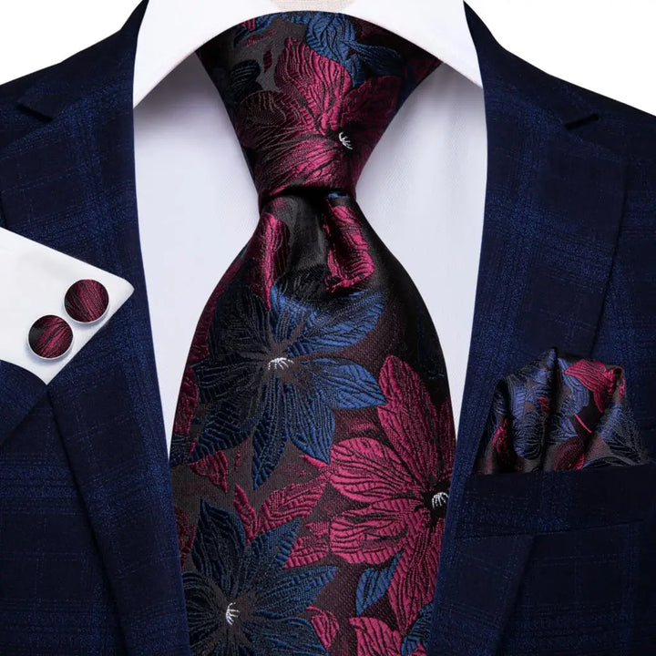 Hi-Tie 8.5cm Business Black Solid Paisley 100% Silk Men's Tie Neck Strip Ties for Men Formal Luxury Wedding Neckties Gravatas