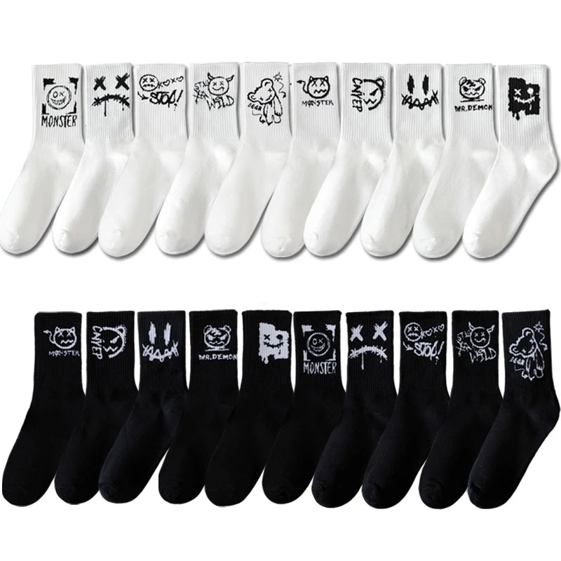 10 Pairs Men’s Sports Socks – Breathable, Casual, Ghost Face Style.