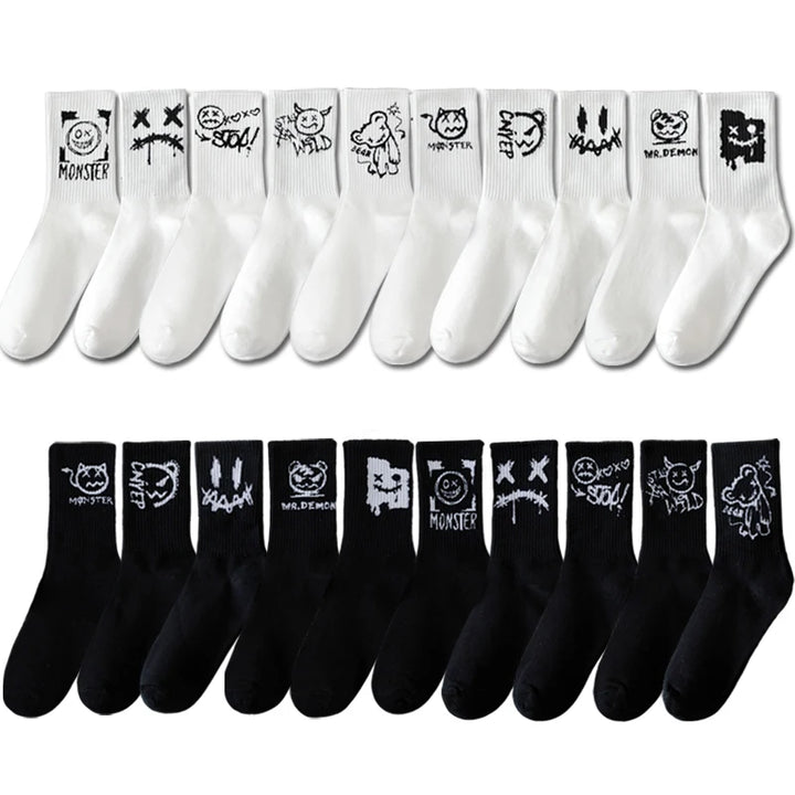 10 Pairs Men’s Sports Socks – Breathable, Casual, Ghost Face Style.
