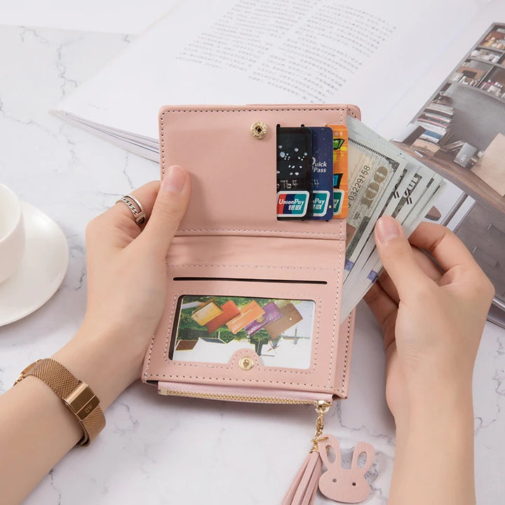 Leather Women’s Wallet – PU Foldable Coin Purse & Card Holder for Ladies