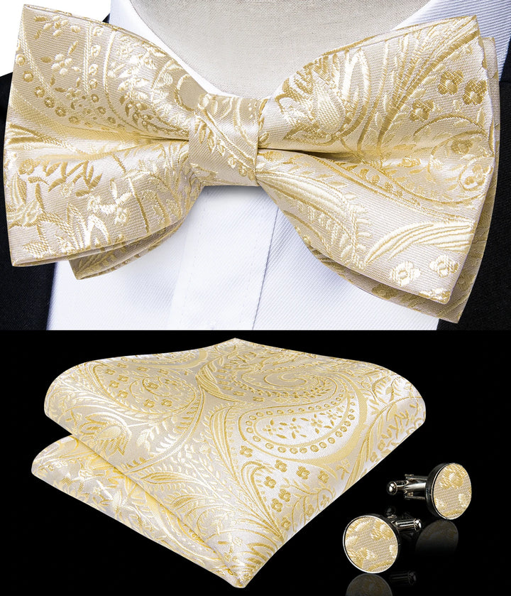Men’s Pre-tied Bow Tie Set – Wedding & Groom Accessories
