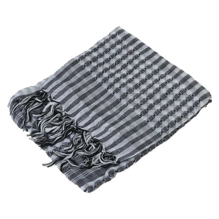Arab Style Keffiyeh – Houndstooth Pattern Shemagh with Fringe