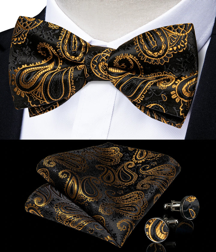Men’s Pre-tied Bow Tie Set – Wedding & Groom Accessories