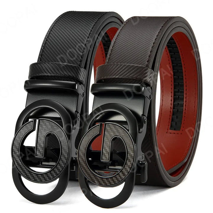 Men's Leather Belts Casual Automatic Buckle Belt Famous Designer Brand Luxury Leather Metal Buckle Cowskin Belts for Jeans Men