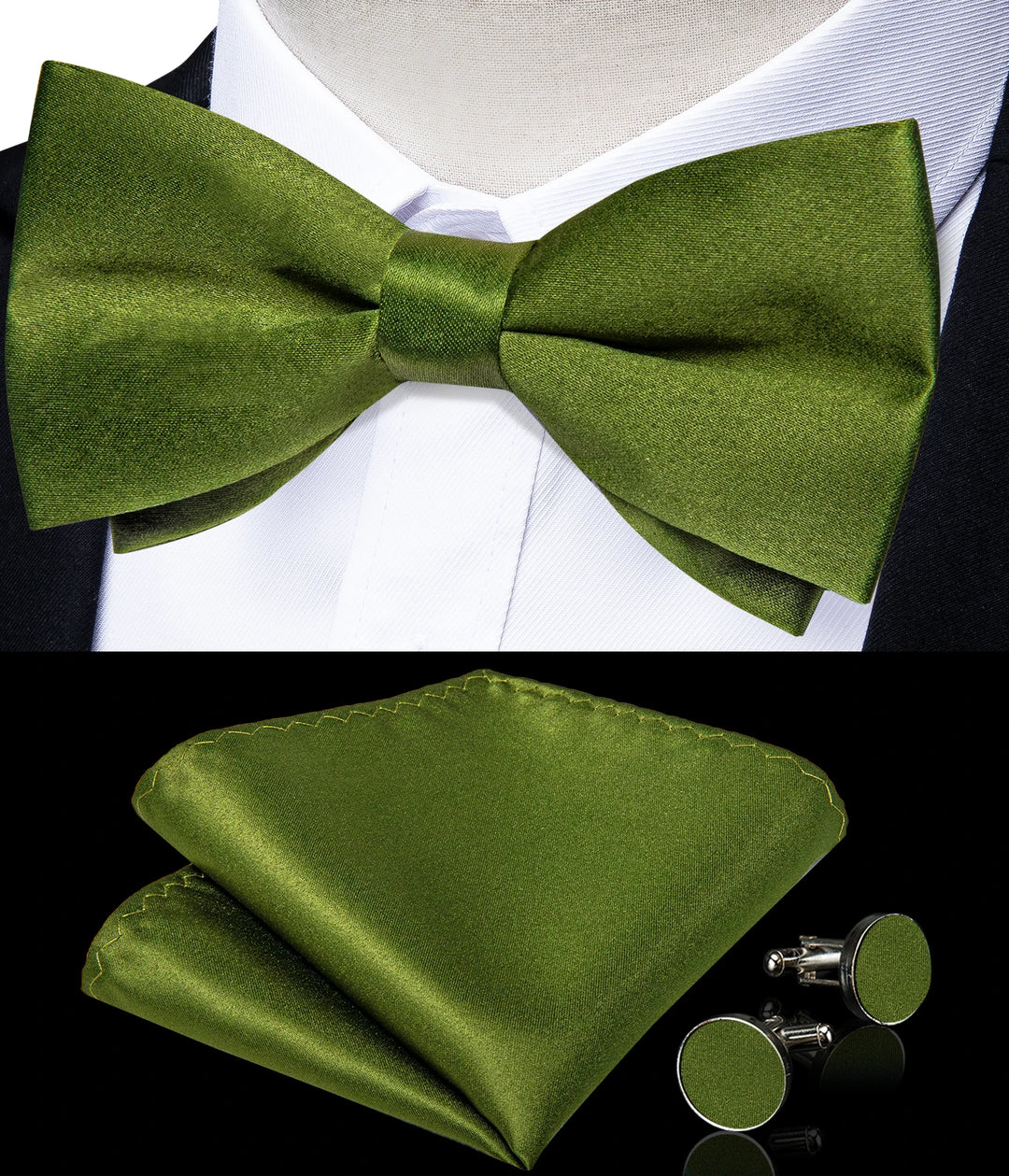 Men’s Pre-tied Bow Tie Set – Wedding & Groom Accessories