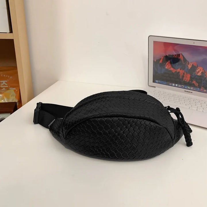 Unisex Waist Bag Large Capacity Fanny Packs Woven pattern Chest Bag Fashion Shoulder Crossbody Bags High-quality Waist Belt Bags