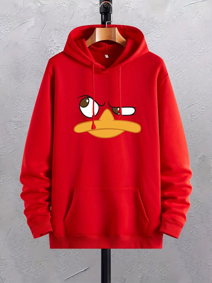 Cartoon Duck Graphic Hoodie