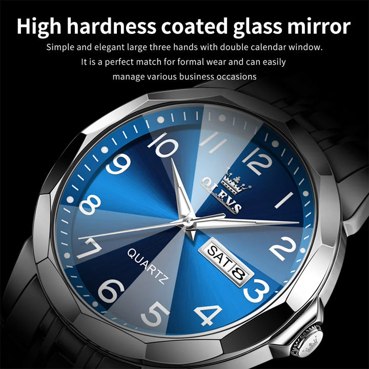 OLEVS™ – Luminous Waterproof Quartz Watch for Men