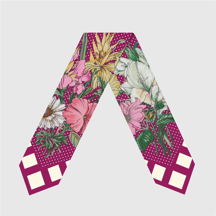 Chic Silk Hair Scarf – Elegant Skinny Wrap for Hair & Bags