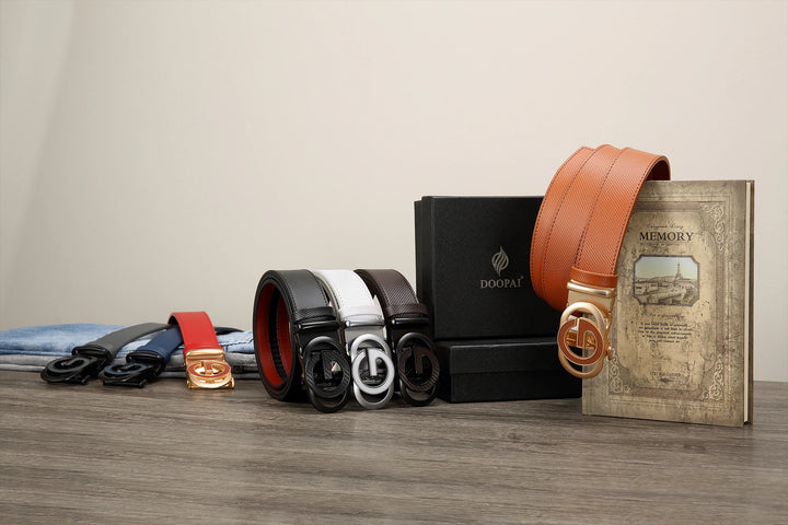 Men's Leather Belts Casual Automatic Buckle Belt Famous Designer Brand Luxury Leather Metal Buckle Cowskin Belts for Jeans Men