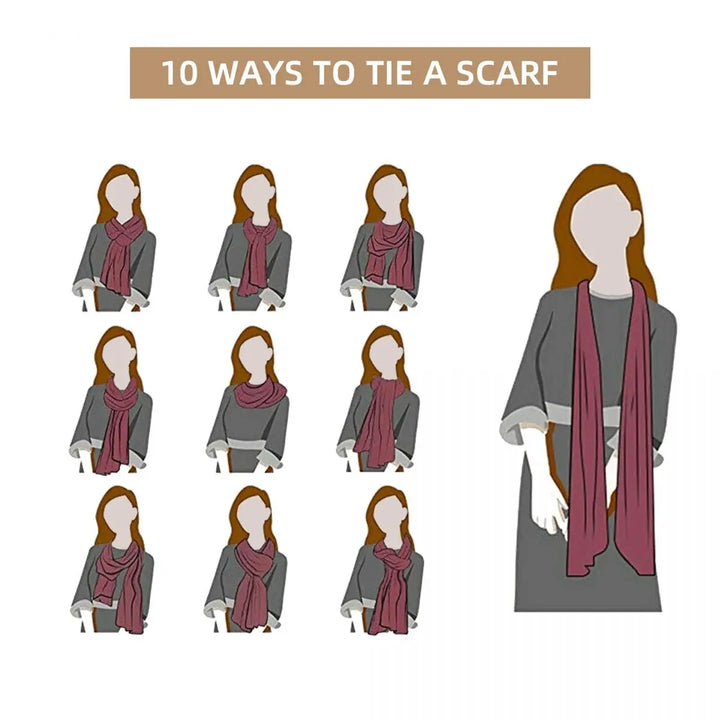 Keffiyeh Pattern Wrap – Large Folk Scarf with Tassels for Fall & Winter