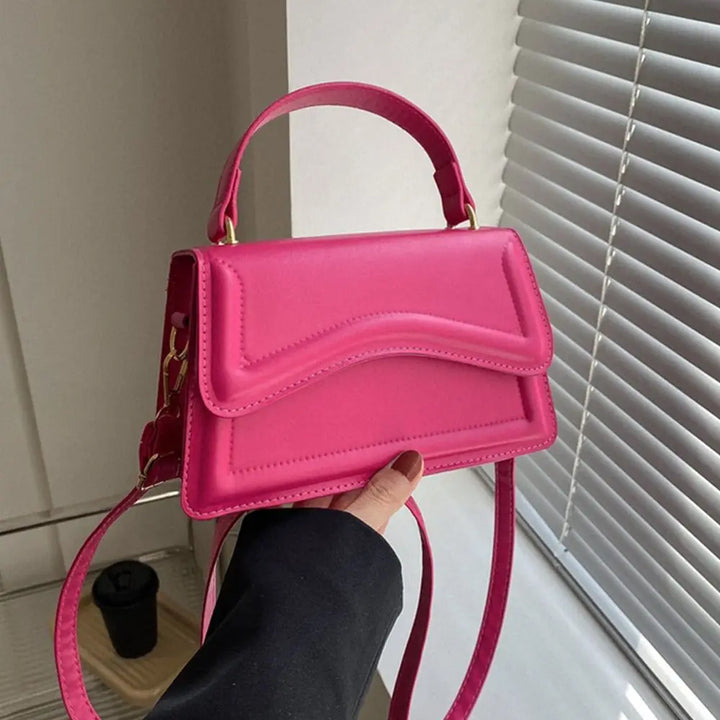 Women’s PU Leather Crossbody Bag – Solid Color Shoulder Tote & Messenger Purse