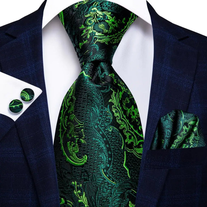 Hi-Tie 8.5cm Business Black Solid Paisley 100% Silk Men's Tie Neck Strip Ties for Men Formal Luxury Wedding Neckties Gravatas
