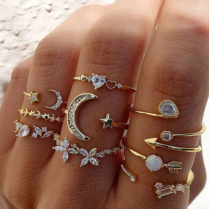 Silver Crystal Rings