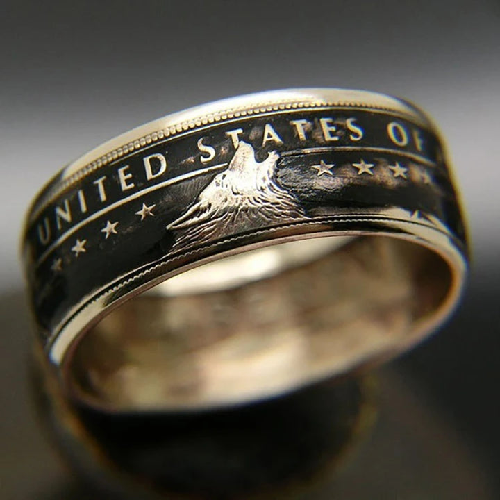 WolfPact™ – Hand-Carved Historical Coin Ring