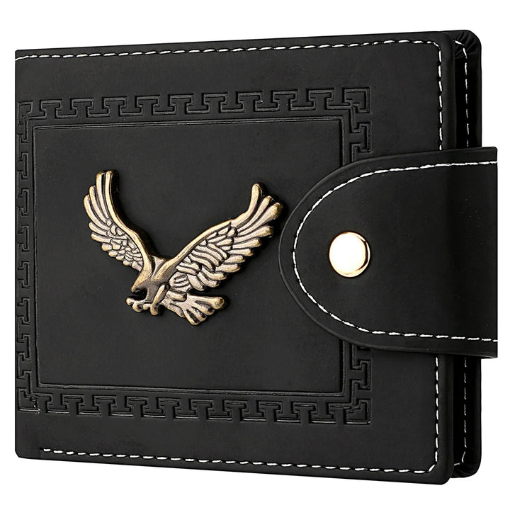 Men's Wallet Men's Short Wallet Youth Fashion Personality Pu Leather Credit Card ID Card Holder Wallet Folding Wallet