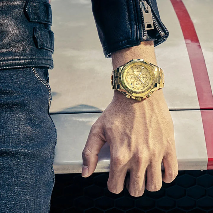 Gold Chronograph Watch – WWOOR Luxury Wristwatch for Men