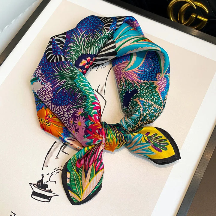 Mulberry Silk Square Scarf – Luxury Bandana & Headwrap for Women