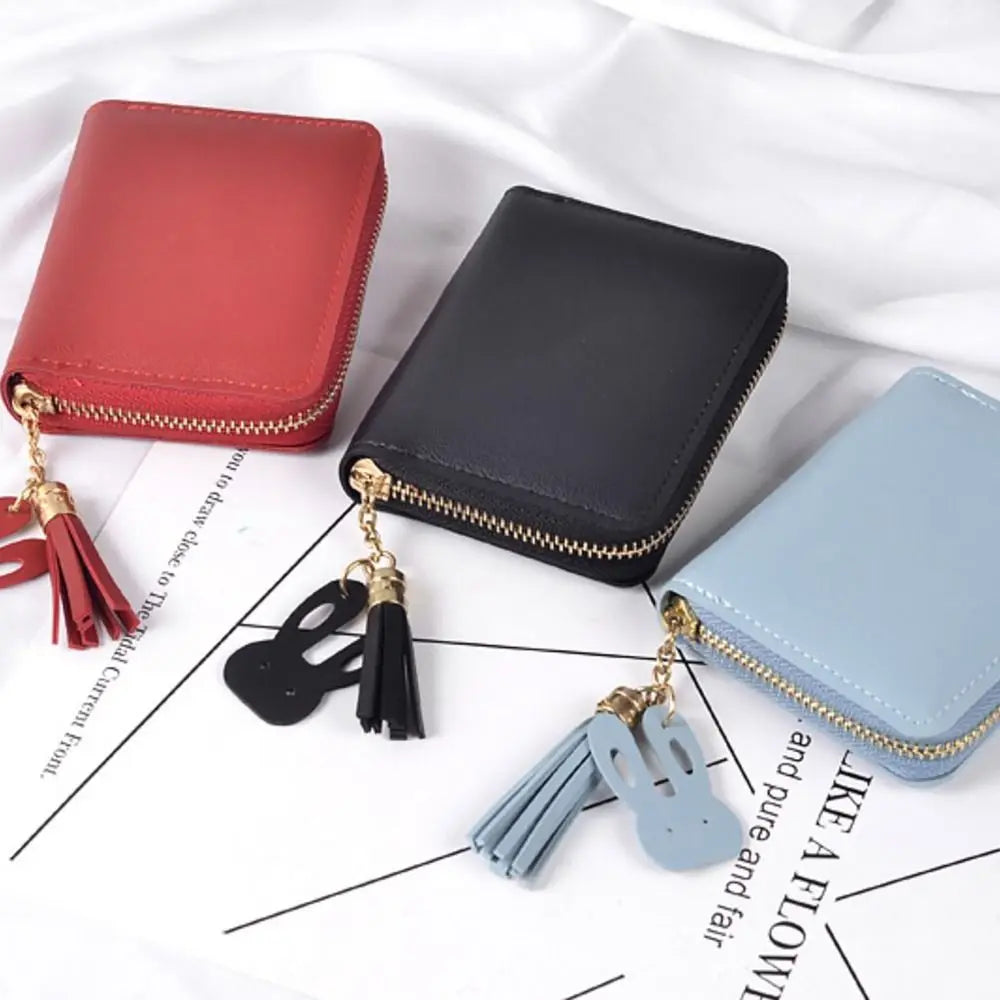 Panda Zipper Wallet – PU Leather Coin Purse with Tassel & Card Holder for Women