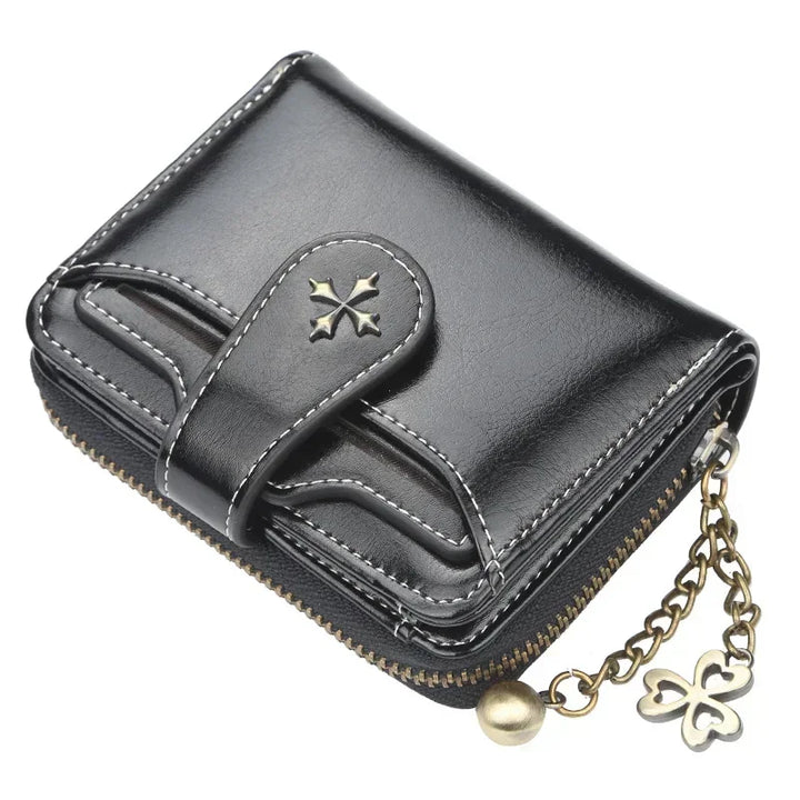 Short Hasp Wallet – PU Leather Coin Purse & Card Holder for Women
