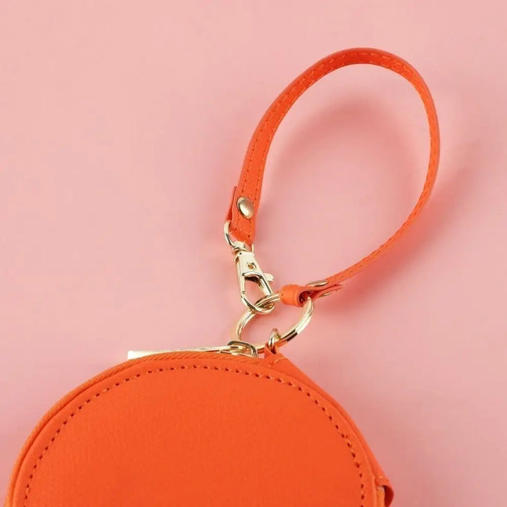 Mini Round Coin Pouch – Solid Color PU Leather Wallet & Accessory Bag