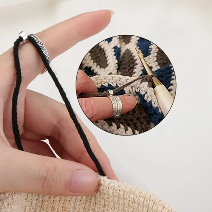 Adjustable Metal Crochet Loop Rings (2pcs)
