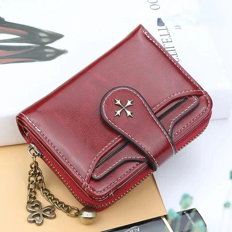 Short Hasp Wallet – PU Leather Coin Purse & Card Holder for Women