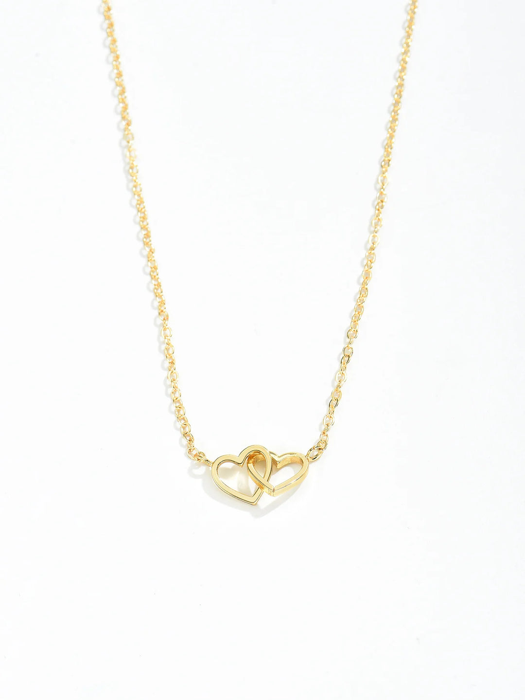 Tiny Heart Necklace – Hollow Double Pendant Chain for Women