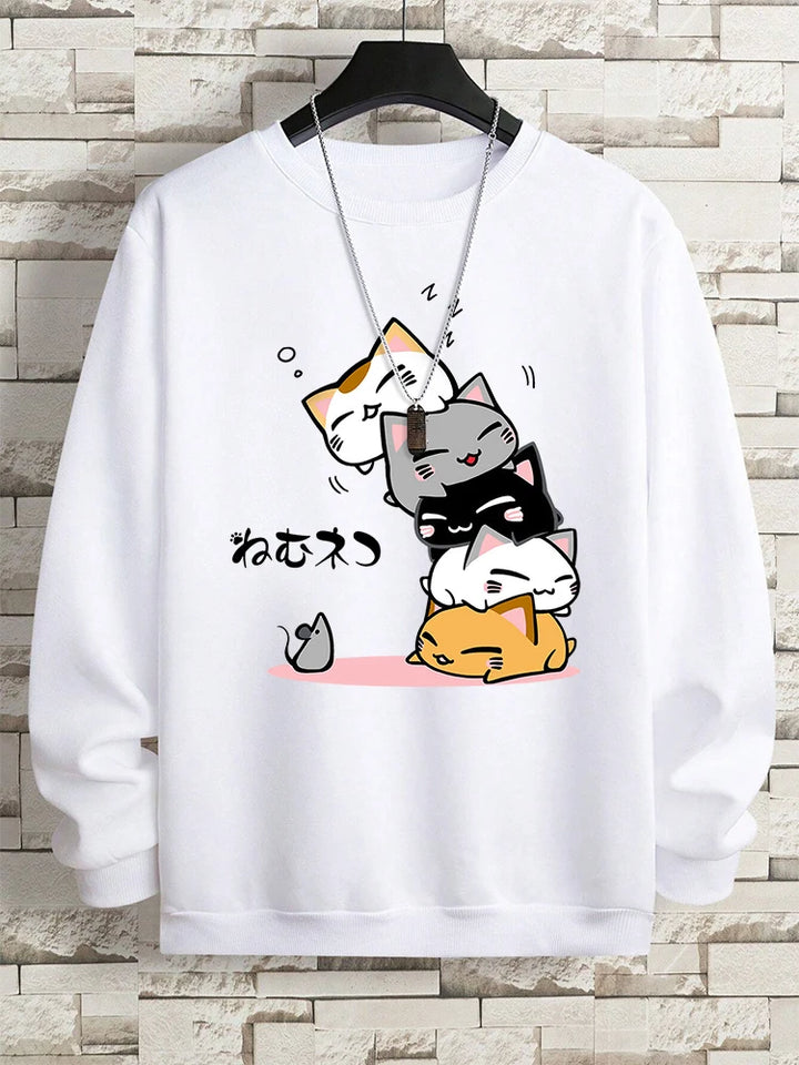 Stacked Cats Vintage Hoodie