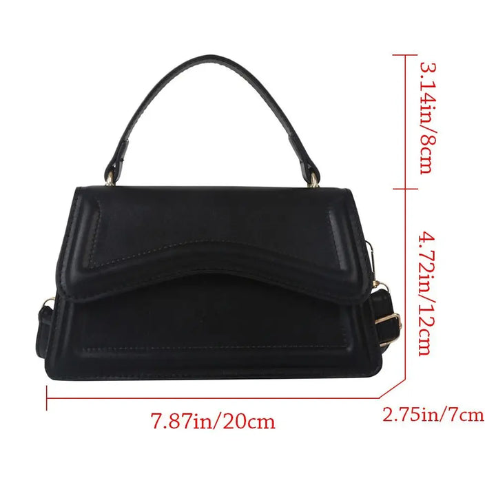 Women’s PU Leather Crossbody Bag – Solid Color Shoulder Tote & Messenger Purse