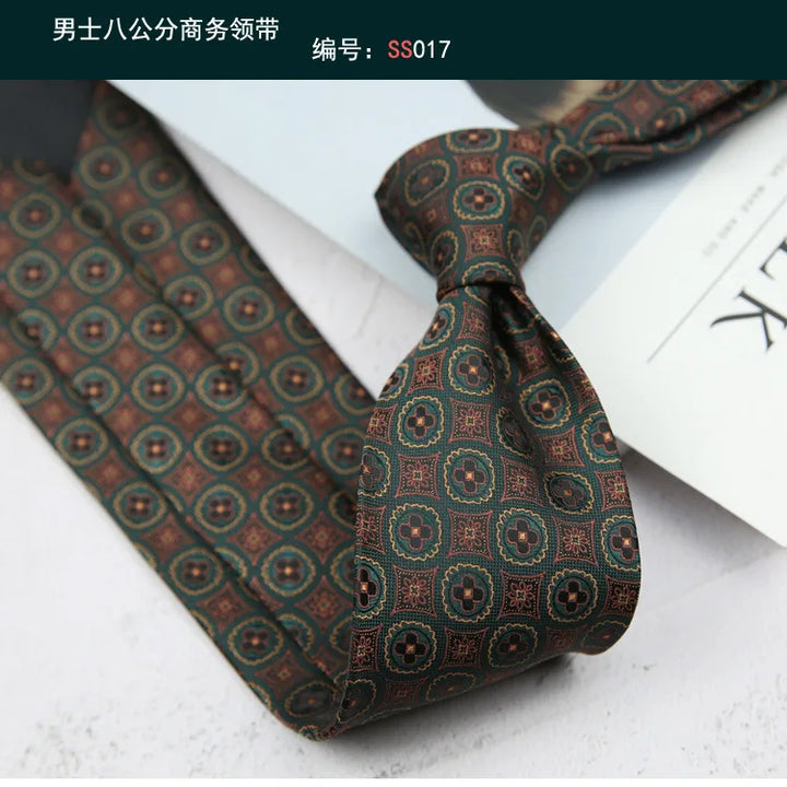 Tie Gravatas Fashion Wholesale Woven 8 cm Striped Necktie Wedding Accessories Blue Man Dot Fit Group Party Office Neck Ties
