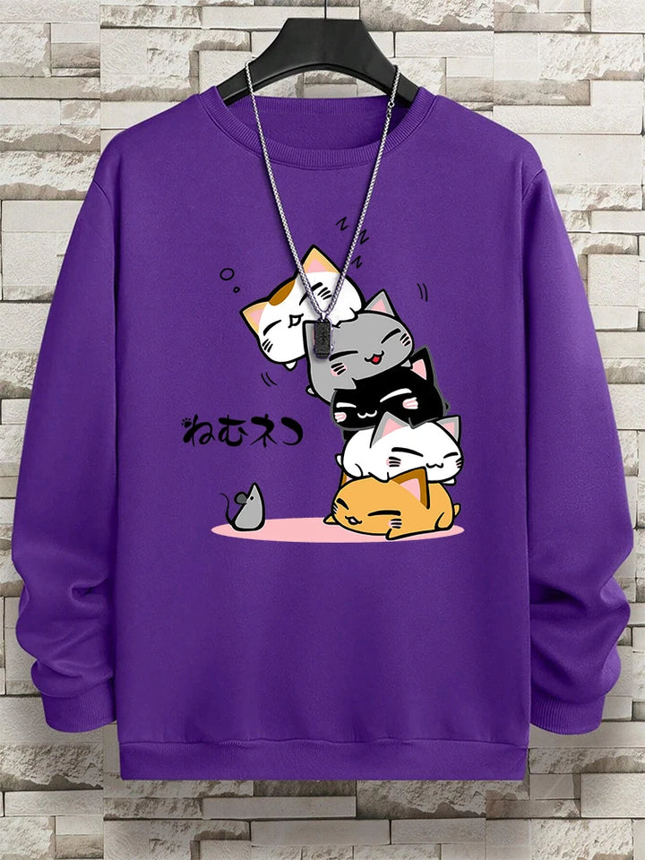 Stacked Cats Vintage Hoodie