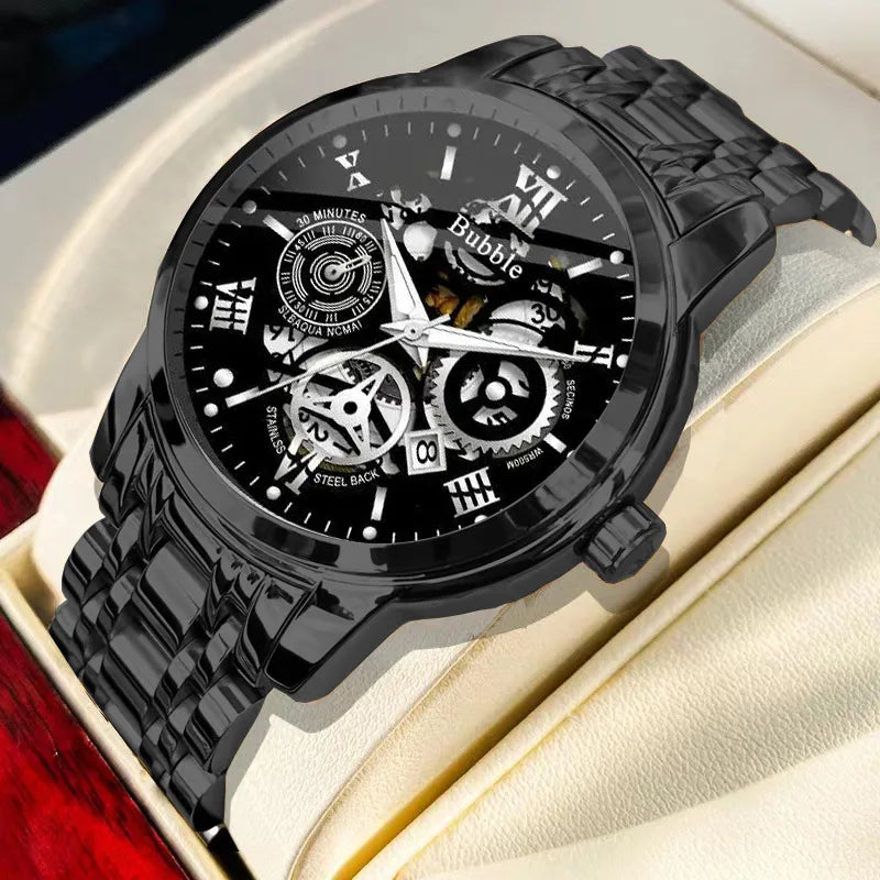 Men’s Roman Watch – UTHAI Light Luxury Waterproof Quartz Clock