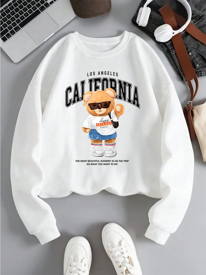Women's Bear Print Hoodie