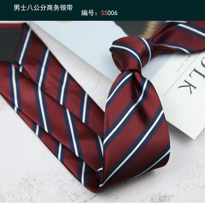 Tie Gravatas Fashion Wholesale Woven 8 cm Striped Necktie Wedding Accessories Blue Man Dot Fit Group Party Office Neck Ties