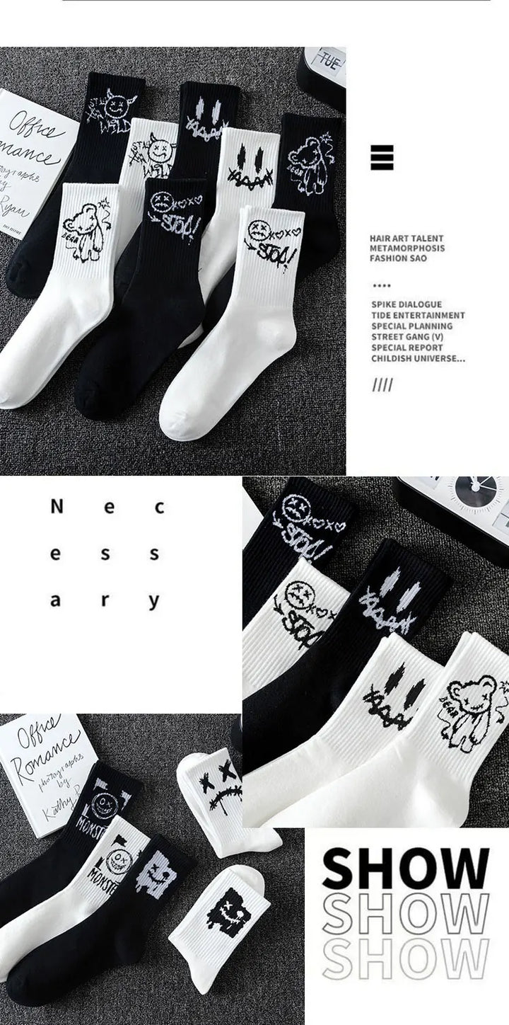 10 Pairs Men’s Sports Socks – Breathable, Casual, Ghost Face Style.