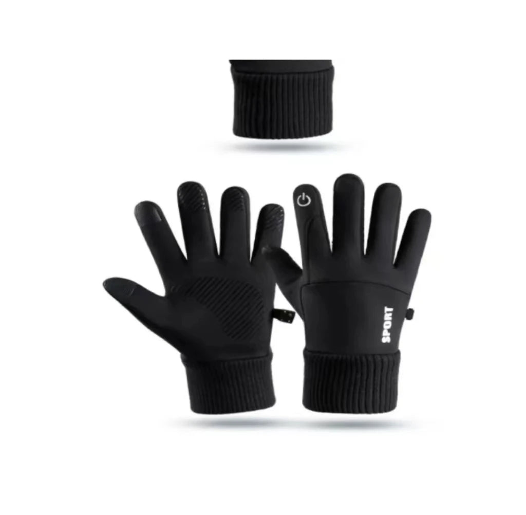 Warm gloves for men's autumn and winter household plus fleece switch anti-slip windproof waterproof driving and riding cold-proo