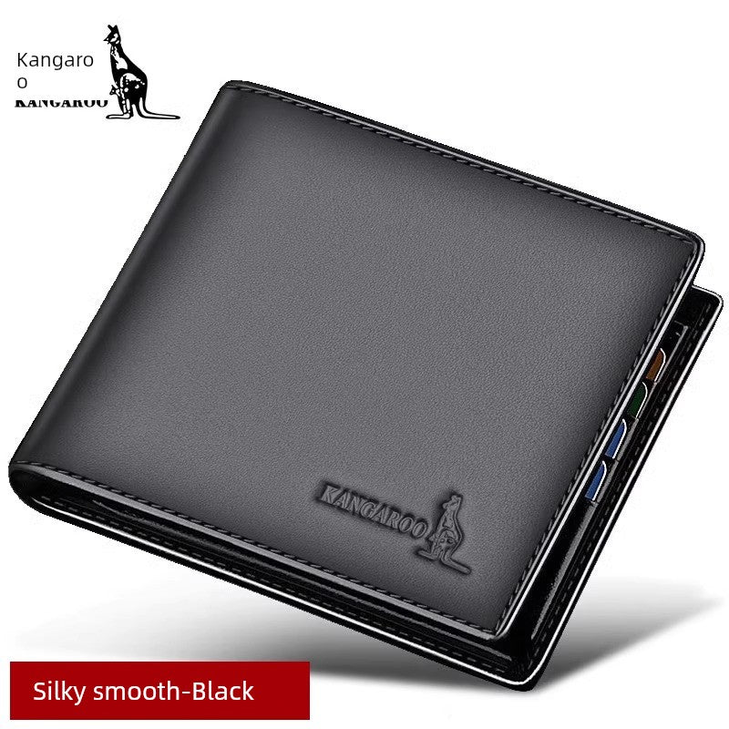 Kangaroo Men First Layer Cowhide One-Piece Father Wallet