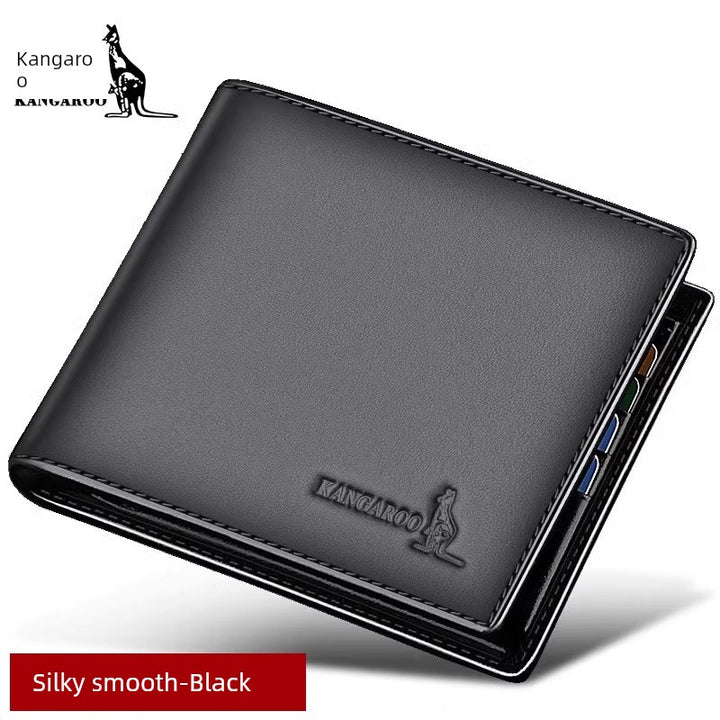 Kangaroo Men First Layer Cowhide One-Piece Father Wallet