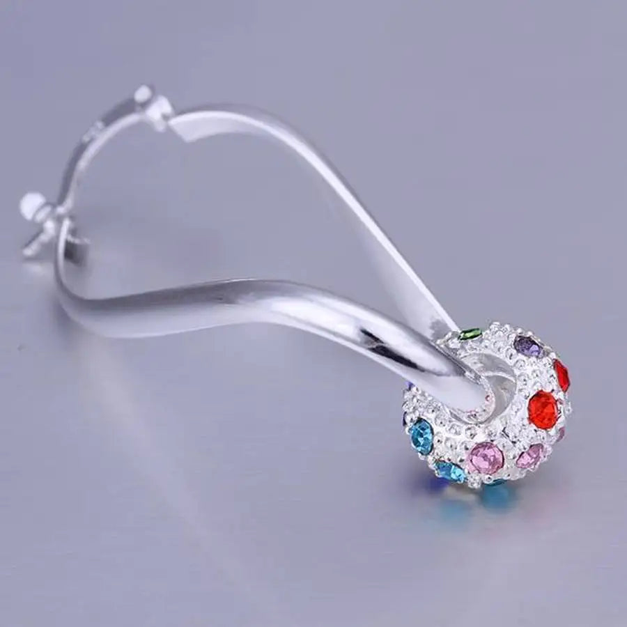 925 silver Earring elegant engagement colorful noble beautiful fashion Jewelry factory price cute gift