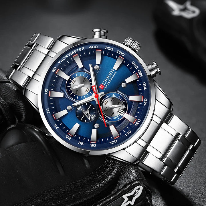 Top Brand CURREN Watch – Men’s Waterproof Chronograph with Date Function