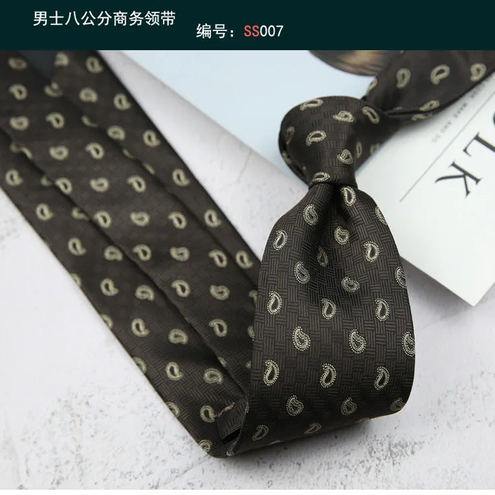 Tie Gravatas Fashion Wholesale Woven 8 cm Striped Necktie Wedding Accessories Blue Man Dot Fit Group Party Office Neck Ties