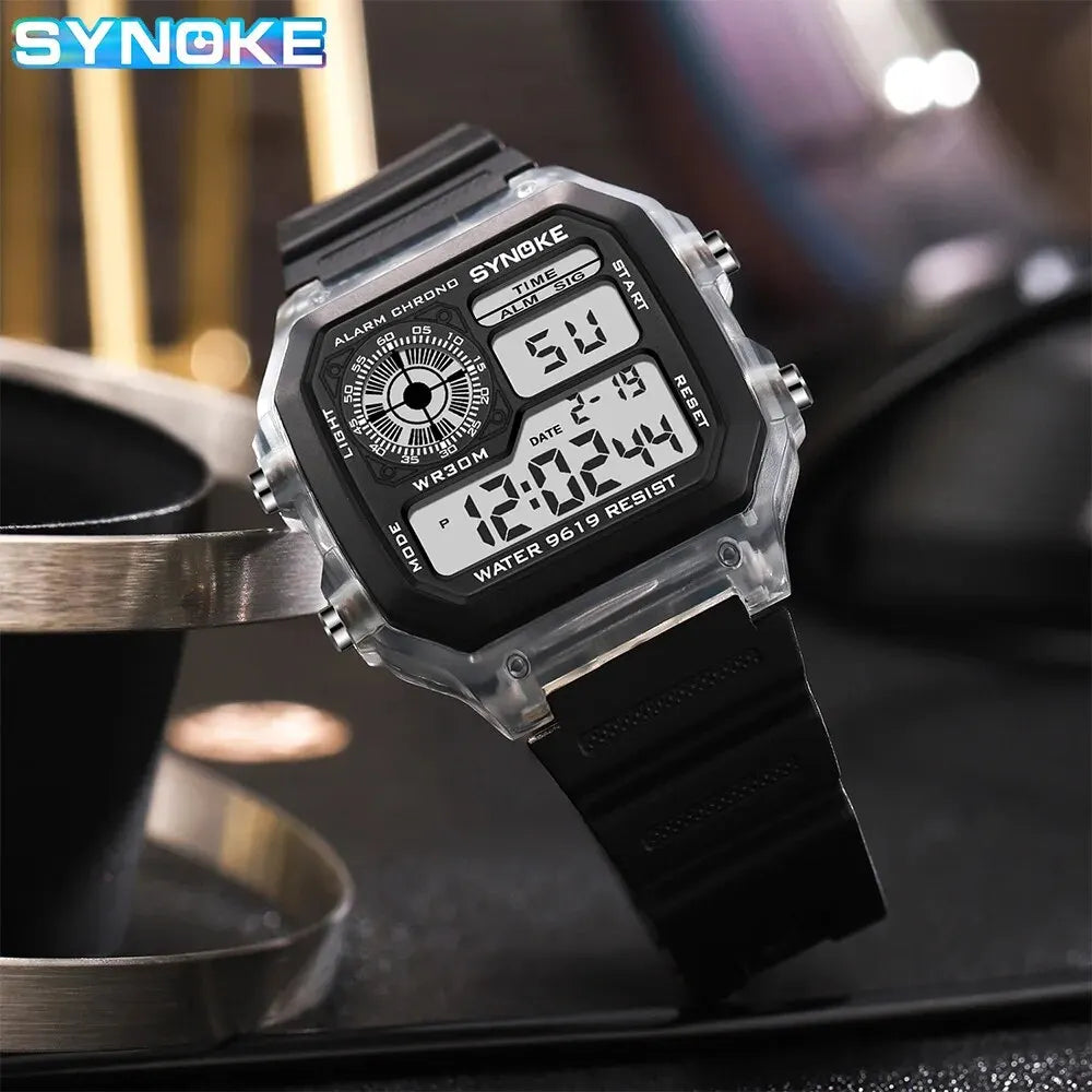 SYNOKE™ – Multifunction Digital Wristwatch with Seven Lights