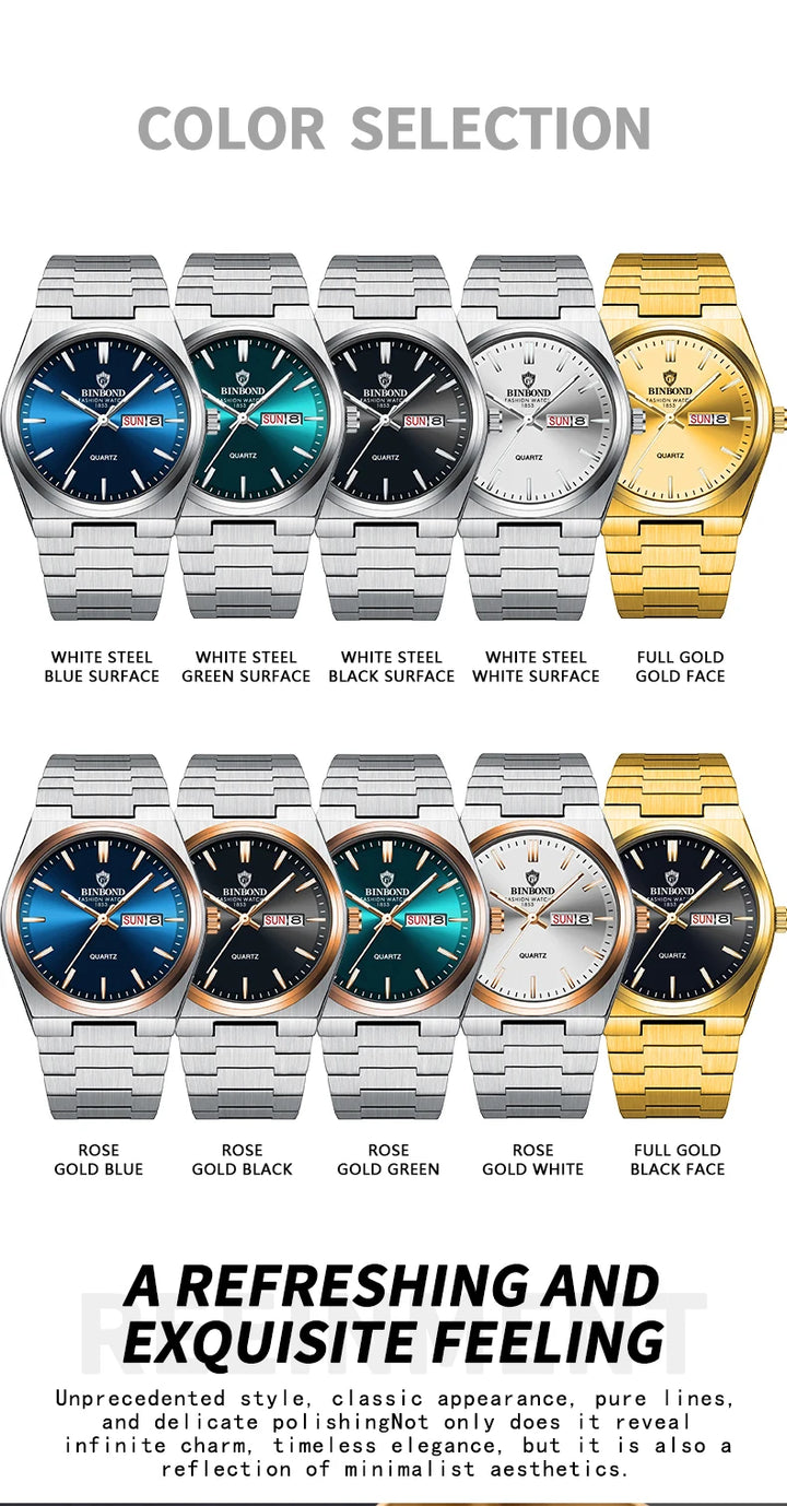 BINBOND Men's Business Quartz Watch