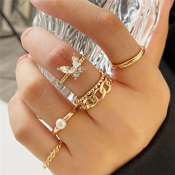 Silver Crystal Rings