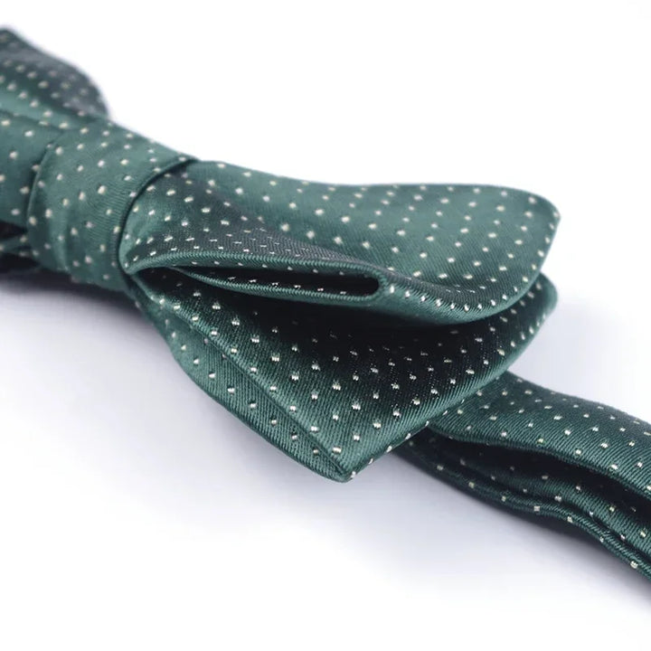 Men’s Classic Black Bow Tie – Formal Polyester Woven Pattern