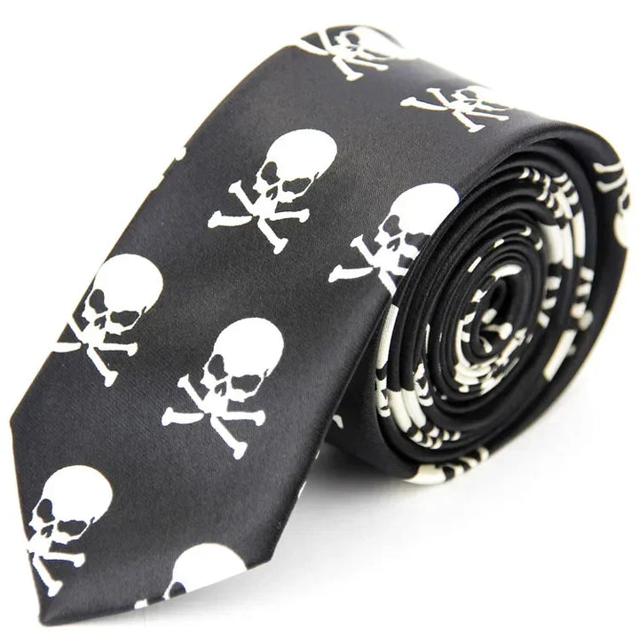 Narrow Tie for Men Women  5cm (2") Skinny Wedding Black Blue Red Pink White Purple Green Gray Piano Skull Print Slim Necktie