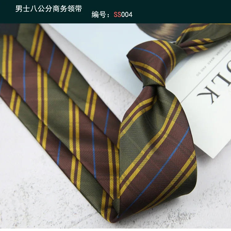Tie Gravatas Fashion Wholesale Woven 8 cm Striped Necktie Wedding Accessories Blue Man Dot Fit Group Party Office Neck Ties