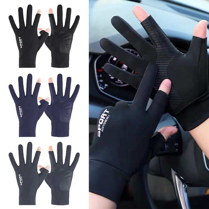 Outdoor Winter Fishing Gloves Waterproof Three Or Two Fingers Cut Anti-slip Climbing Keep Warm Hiking Camping Riding Gloves